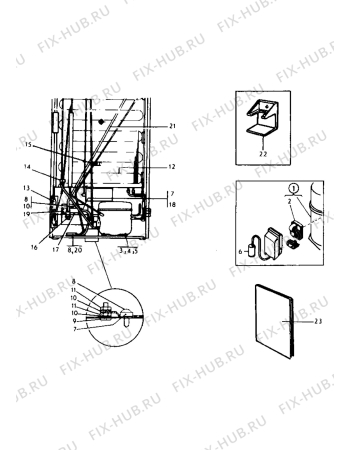 Взрыв-схема холодильника Electrolux TF968 - Схема узла Cooling system 017